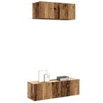 vidaXL 2-delig Tv-meubelset wandmontage bewerkt hout oud, Verzenden, Nieuw, Overige houtsoorten