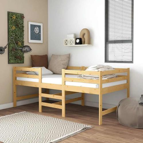vidaXL Bedframe zonder matras massief grenenhout 90x200 cm, Huis en Inrichting, Slaapkamer | Bedden, 90 cm, 200 cm, Bruin, Eenpersoons