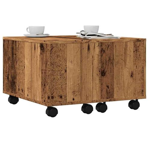 vidaXL Salontafel 60x60x38 cm bewerkt hout oud houtkleurig, Huis en Inrichting, Tafels | Salontafels, 50 tot 100 cm, Nieuw, Overige houtsoorten