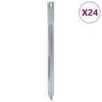 vidaXL Tentharingen 24 st Ø20 mm 30 cm gegalvaniseerd staal, Verzenden, Nieuw