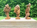 sculptuur, Horen, zien en zwijgen - 30 cm - Gietijzer, Antiek en Kunst