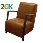 Fauteuil - Rosetta - leer Colorado cognac 2DK, Huis en Inrichting, Fauteuils, Ophalen of Verzenden, Nieuw, Leer