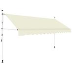 vidaXL Luifel handmatig uittrekbaar 400 cm crème, Tuin en Terras, Zonneschermen, Verzenden, Nieuw