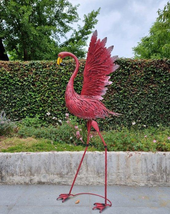 Beeldje, Flamingo - 130 cm - IJzer, Metaal, Antiek en Kunst, Curiosa en Brocante