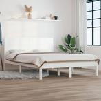 vidaXL Bedframe zonder matras massief grenenhout wit 140x200, Verzenden, Wit, 140 cm, 200 cm