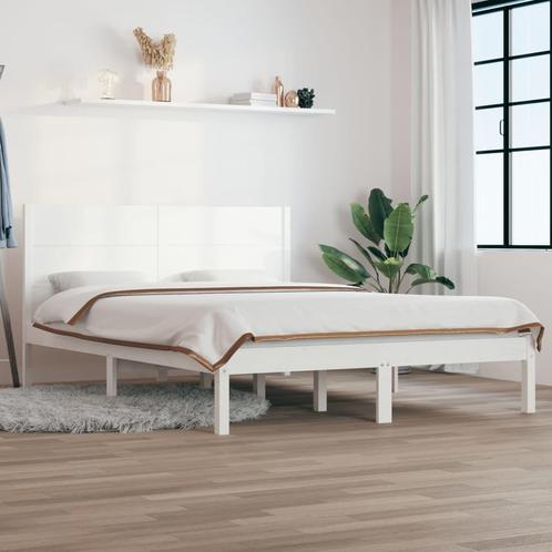 vidaXL Bedframe zonder matras massief grenenhout wit 140x200, Huis en Inrichting, Slaapkamer | Bedden, 140 cm, 200 cm, Wit, Tweepersoons