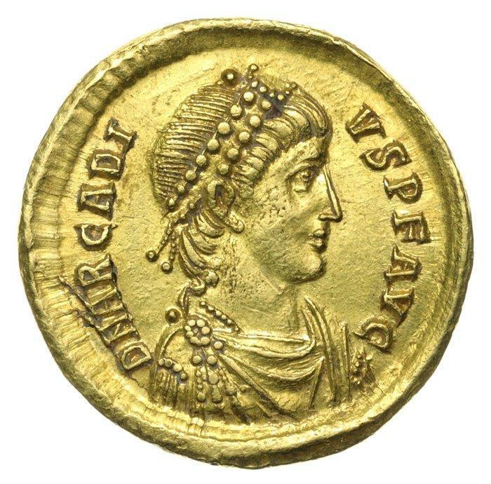 Romeinse Rijk. Arcadius (383-408 n.Chr.). Solidus Sirmium, Postzegels en Munten, Munten | Europa | Niet-Euromunten