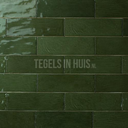 Handvorm wandtegel river 6,5x20 botanic groen glans, Doe-het-zelf en Verbouw, Tegels, Wandtegels, Nieuw, 10 m² of meer, Keramiek