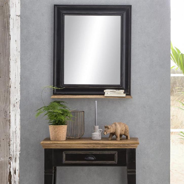 *WOONWINKEL* Landelijke Spiegel Zwart, Huis en Inrichting, Woonaccessoires | Spiegels, Nieuw, Verzenden