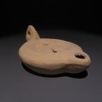 Oud-Romeins Terracotta Olielamp met Meleager op jacht naar