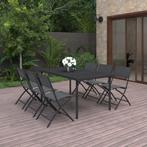 vidaXL 7-delige Tuinset staal, Tuin en Terras, Tuinsets en Loungesets, Verzenden, 6 zitplaatsen, Nieuw, Rvs