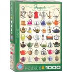 Teapots Puzzel (1000 stukjes) | Eurographics - Puzzels, Hobby en Vrije tijd, Denksport en Puzzels, Nieuw, Verzenden
