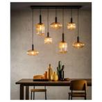 Hanglamp Maloto, 7-lichts met amber glas, Huis en Inrichting, Lampen | Hanglampen, Verzenden, Nieuw, Glas, Modern