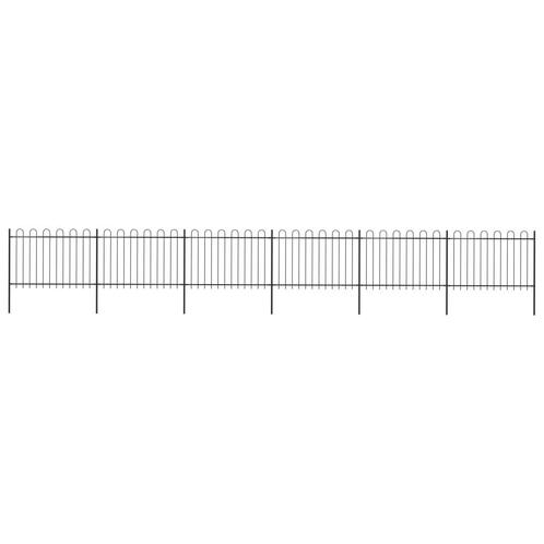 vidaXL Tuinhek met ronde bovenkant 10,2x1,2 m staal zwart, Tuin en Terras, Schuttingen, Nieuw, IJzer, 1 tot 2 meter, Verzenden
