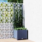 vidaXL Plantenbak met trellis blauwgrijs 40x40x136 cm PP, Tuin en Terras, Bloembakken en Plantenbakken, Kunststof, Verzenden, Minder dan 60 cm