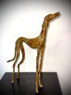 Abdoulaye Derme - sculptuur, Chien Lévrier - 33.5 cm - Brons
