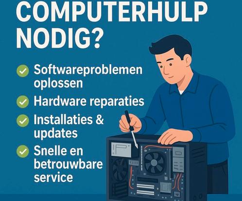 Computer hulp en reparatie aan huis v.a 15€, Diensten en Vakmensen, Computer en Internet experts, Beveiliging en Viruspreventie
