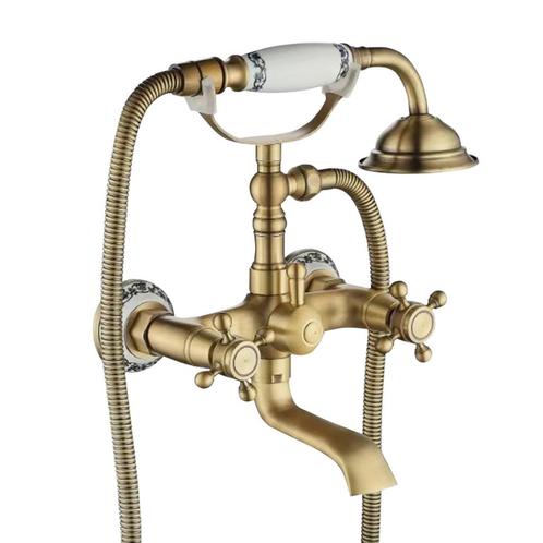 REA Vintage badkraan - glanzend goud - met handdouche - k..., Doe-het-zelf en Verbouw, Sanitair, Nieuw, Ophalen of Verzenden