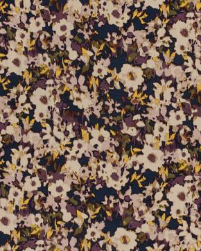 Viscose/Nylon Jersey Bloemen Aubergine, Hobby en Vrije tijd, Stoffen en Lappen, Paars, Nieuw