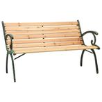 vidaXL Tuinbank 116 cm gietijzer en massief vurenhout, Verzenden, Nieuw, Hout