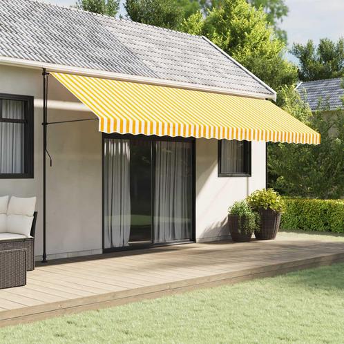 vidaXL Vervangingsdoek voor luifelrok gestreept 5 m geel en, Tuin en Terras, Zonneschermen, Nieuw, Verzenden