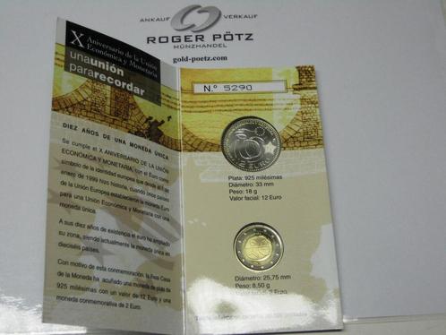 14 Euro Spanien 2 Euro 2009 Wwu en 12 Euro 2009 zilver im..., Postzegels en Munten, Munten | Europa | Euromunten, Verzenden