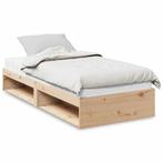 vidaXL Slaapbank met matras 90x190 cm massief grenenhout, 90 cm, Eenpersoons, Bruin, Verzenden