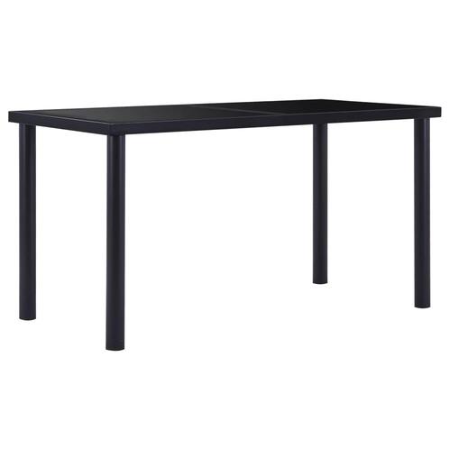 vidaXL Eettafel 140x70x75 cm gehard glas zwart, Huis en Inrichting, Tafels | Eettafels, Nieuw, Verzenden