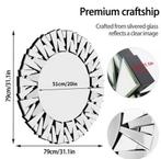 Sunburst Wandspiegel Rond 80 cm Zilver, Verzenden, Nieuw
