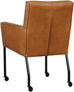 Set van 6 Cognac leren moderne eetkamerstoelen - Vintage Lee, Huis en Inrichting, Stoelen, Overige kleuren, Nieuw, Leer, Ophalen of Verzenden