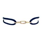 Vintage satijnen armband met gouden paperclip schakel 14 kt, Ophalen of Verzenden, Nieuw