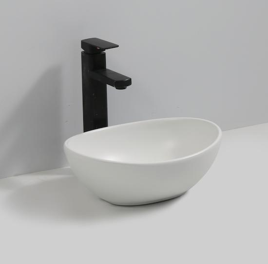 SALE - Durva 35 - Mat wit - Waskom -  -  - Keramiek -  Ovaal, Doe-het-zelf en Verbouw, Sanitair, Nieuw, Ophalen of Verzenden