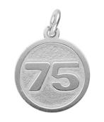 Zilveren cijfer 75 rond mat-glans kettinghanger, Sieraden, Tassen en Uiterlijk, Kettinghangers, Verzenden, Nieuw