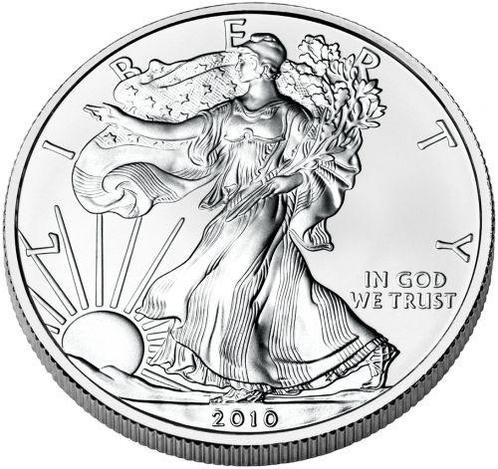 American Eagle 1 oz 2010 (34.764.500 oplage), Postzegels en Munten, Munten | Amerika, Midden-Amerika, Losse munt, Zilver, Verzenden