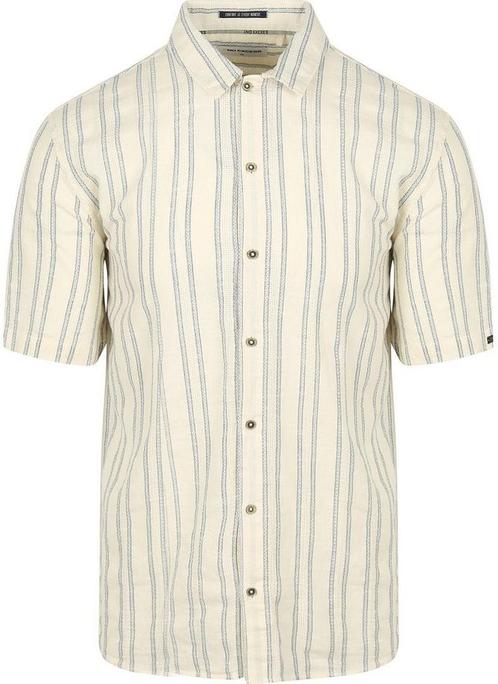 No Excess Short Sleeve Overhemd Streep Ecru maat XL Heren, Kleding | Heren, Overhemden, Beige, Nieuw, Verzenden