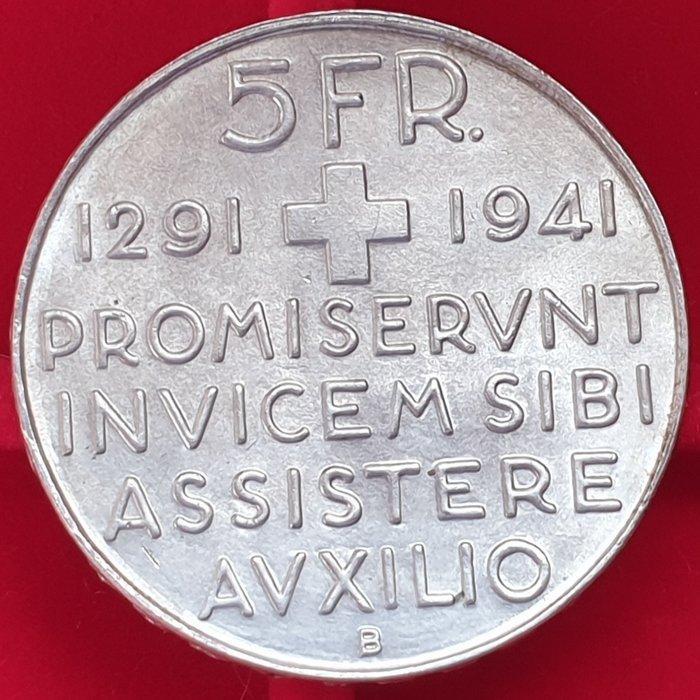Zwitserland. 5 Francs 1941 / 50th Anniversary of the, Postzegels en Munten, Munten | Europa | Niet-Euromunten