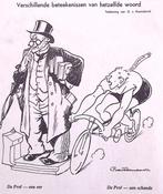 Spotprent over de mening van een professor (lijst optie), Verzenden