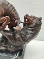 Figuur - Bull and bear fighting - 32 cm - Gepatineerd brons