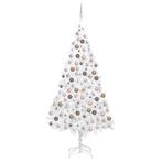 vidaXL Kunstkerstboom met verlichting en kerstballen 210 cm, Verzenden, Nieuw