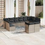 vidaXL 12-delige Loungeset met kussens poly rattan, Verzenden, Nieuw, Rotan, Loungeset