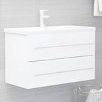 vidaXL Wastafelkast 80x38,5x48 cm bewerkt hout wit, Huis en Inrichting, Badkamer | Badkamermeubels, Verzenden, Nieuw, Minder dan 100 cm