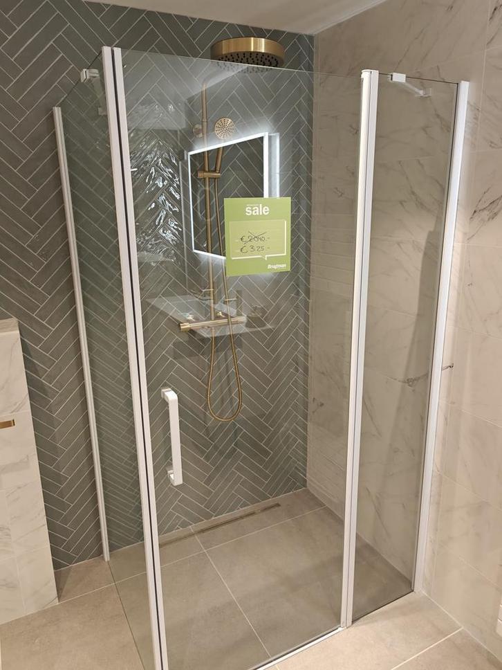 Douchecabine 120x90cm mat wit draaideur - 0091, Doe-het-zelf en Verbouw, Sanitair, Douche, Nieuw, Glas, Ophalen