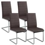 4 Eetkamerstoelen / stoel - Vegas - Kunstleer - Bruin, Verzenden, Nieuw