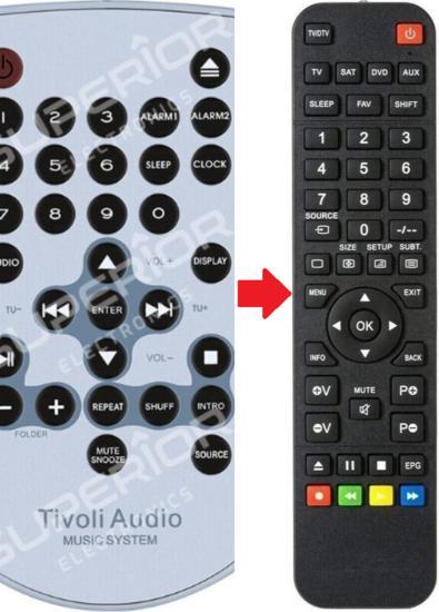 Alternatieve Tivoli Music System afstandsbediening, Audio, Tv en Foto, Afstandsbedieningen, Verzenden