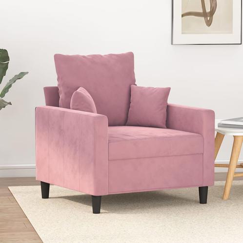 vidaXL Fauteuil 60 cm fluweel roze, Huis en Inrichting, Banken | Bankstellen, Nieuw, Minder dan 150 cm, Stof, Eenpersoons, Verzenden