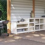 vidaXL Keukenkasten voor buiten 2 st massief grenenhout wit, Verzenden, Nieuw, Wit