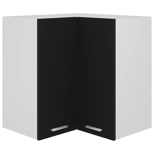 vidaXL Hanghoekkast 57x57x60 cm bewerkt hout zwart, Huis en Inrichting, Keuken | Keukenelementen, Nieuw, Verzenden