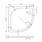 Douchebak BWS Kwart Rond Cast Marble 80x80 cm Zelfdragend, Ophalen of Verzenden, Nieuw