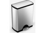 Simplehuman Deluxe Rectangular Pedaalemmer  - 50 l - Mat RVS, Verzenden, Zo goed als nieuw