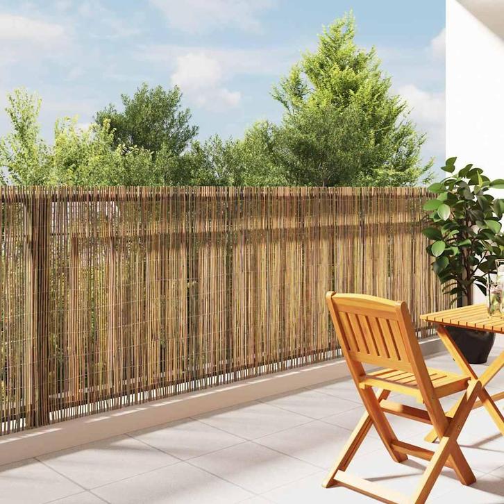 vidaXL Bamboehek Naturel 600 x 125 cm Bamboe, Tuin en Terras, Schuttingen, Nieuw, Hout, Verzenden